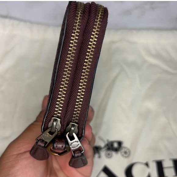 Coach Double Zipper Glitter Wallet Wristlet - Picture 6 of 15